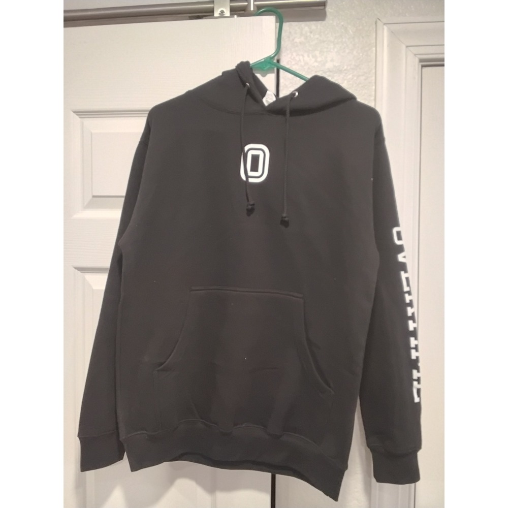 NWOT Overtime Black Hoodie Sweatshirt Graphic Logo Print Size S